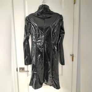 Shiny Black Long Sleeve Dress/ Coat (?)